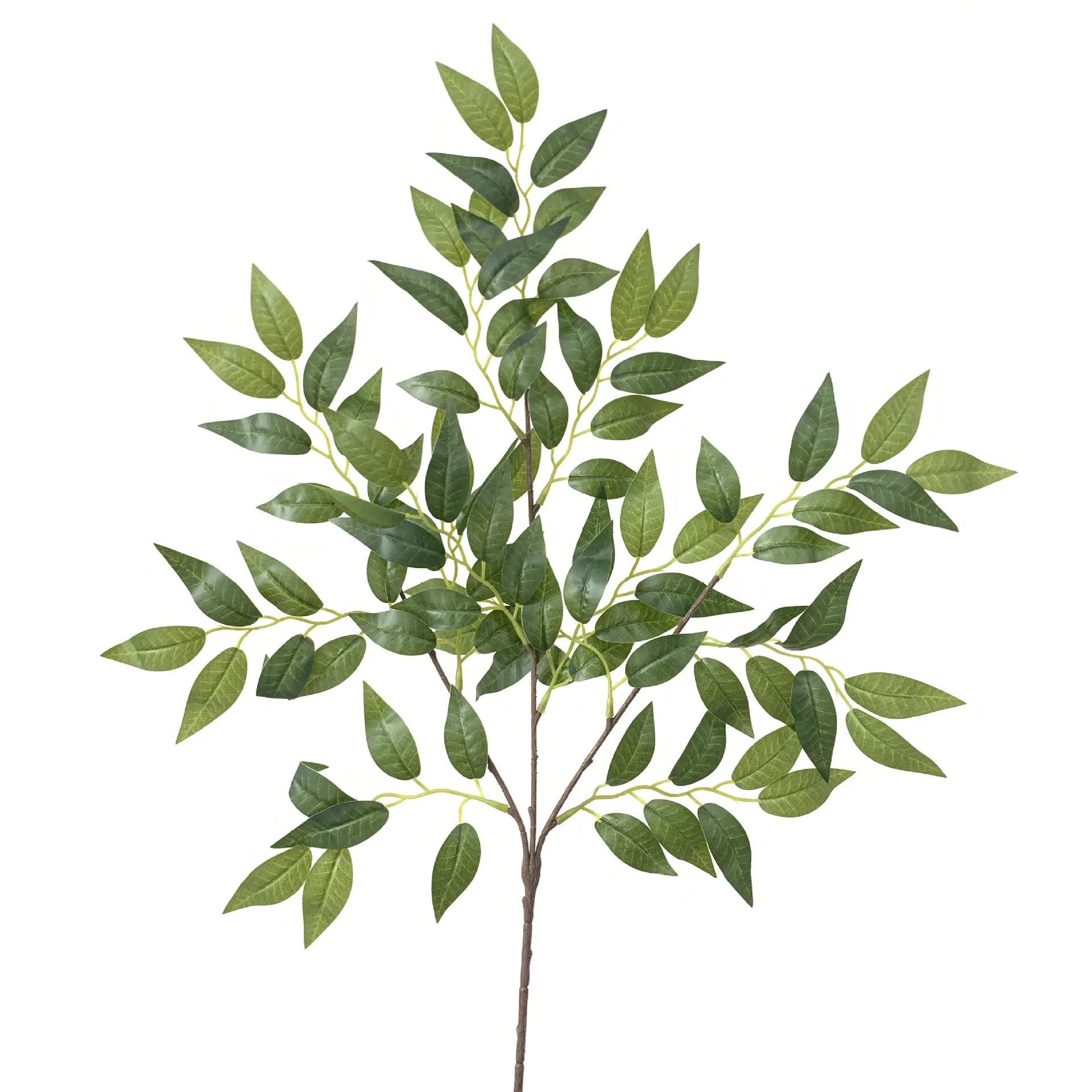 O-X333 Wholesale High Simulation Banyan Tree Leaf Artificial Plants Hanging Willow Branches Latex Moisturizing Banyan Leaves