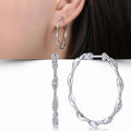 CAOSHI Hot Sale Trendy Modern Design Cubic Zirconia Earrings for Women Fashion Jewelry Engagement Silver Plated CZ Hoop Earrings