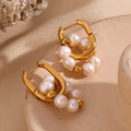 Guarantee Dreamshow Fresh Water Pearl Flower Earring Gold Plated Jewelry Stainless Steel Jewelry for Women