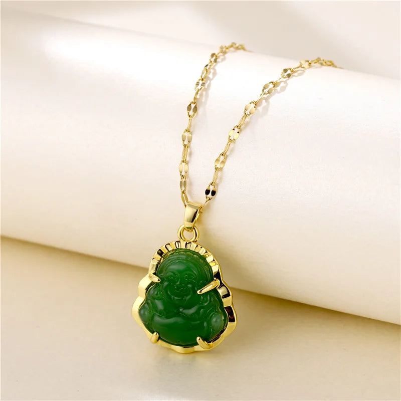 SC Hip Hop Buddha Necklace Pendant Stainless Steel Buddha Necklace Wholesale Jade Necklace Buddha Pendant for Women Men