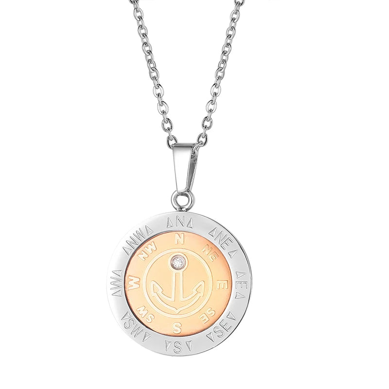 Xinyashang Custom Jewelry 316 Stainless Steel PVD Gold Plated Anchor Charm Pendant Necklaces REACH Salt Spray Test Passed