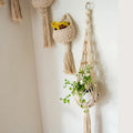 Bohemian Style Handmade Woven Macrame Rope Plant Hanger Scandinavian Decor Wall Hanging for Home Hotel Decor