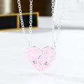 Hot Sale Best Friend BFF Magnetic Heart Big Sister Little Sister Enamel Heartbreak Heart Pendant Children's Necklace