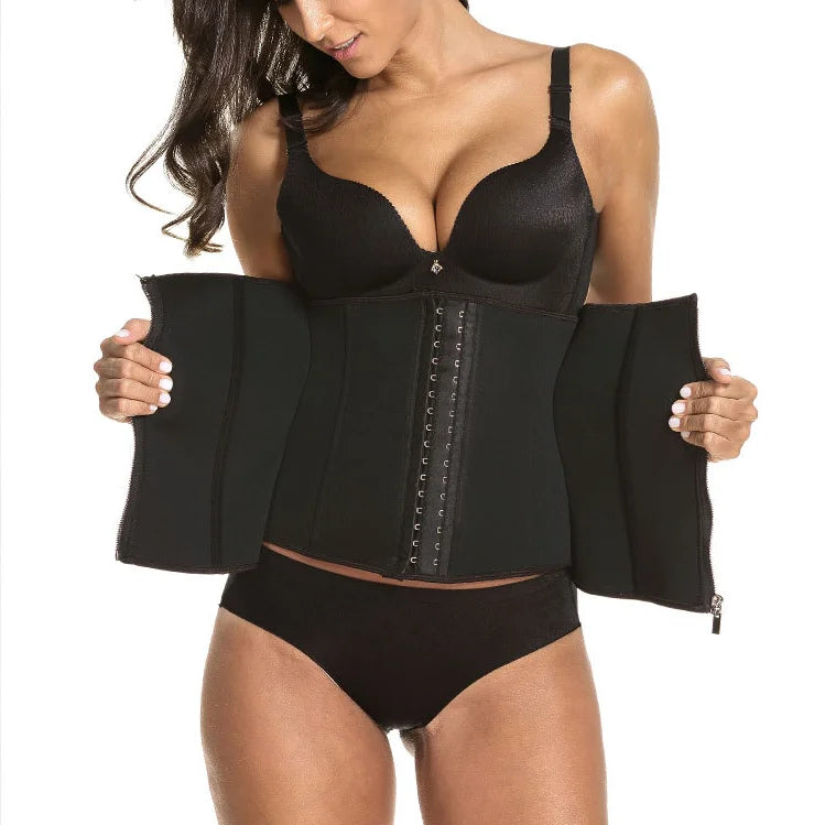Women Sauna Sweat Body Shaper Tummy Wrap Belt Double Compression Neoprene Slimming Fajas Corset Waist Trainer