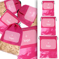 Custom Logo Wig Travel Bags Portable Hair Extension Shoes Clothing Non-woven Drawstring Bag for Hair Organizer With PVC Window