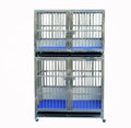 Wholesale Heavy Duty Stainless Steel Metal Stackable Kennel Cages With the Plastic Flooring High Quality 6ft Dog Breeding Equipm