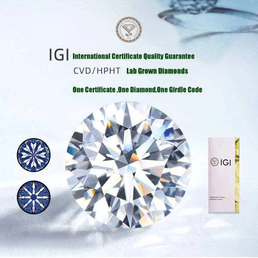 Wholesale IGI Certified VVS1 VVS2 D Color 0.5ct 0.7ct 1ct 2ct 2.5ct 3ct  VVS Synthetic Lab Grown Diamond