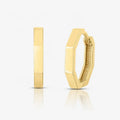 LOZRUNVE Plain 925 Silver Pure Gold Faceted Geometric Huggies Earring Minimalist Jewellery