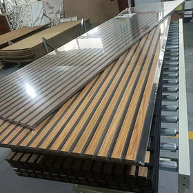 Modern Acoustic Anti Sound Absorption Proofing Wooden Design Wood Slat Polyester Fiber Wall Panel