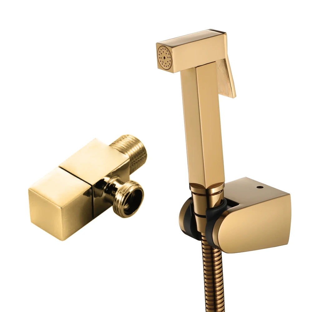 HONGDEC Brass Modern Handheld Bidet Sprayer with Easy Installation Shattaf Spray Toilet & Bathroom Set