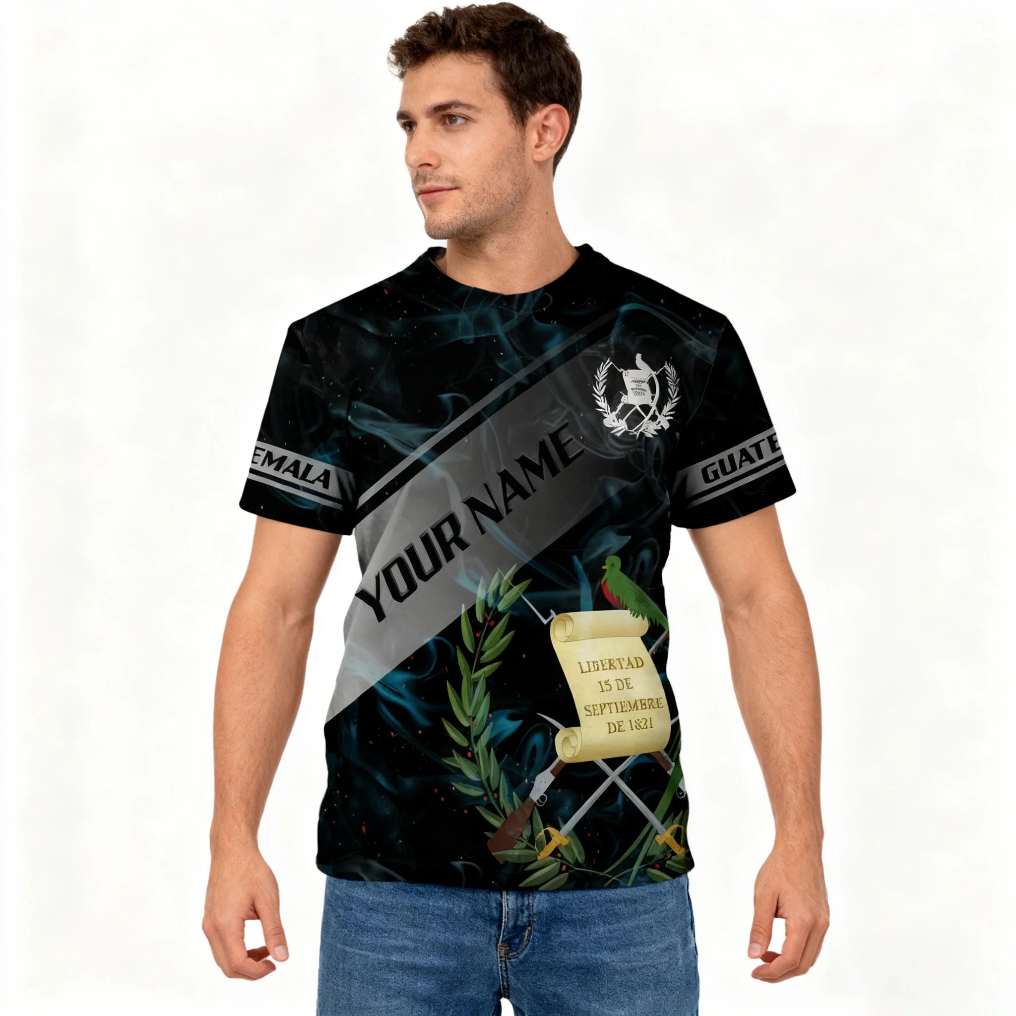 Fitspi Wholesale Custom Name Guatemala Shirt Camisas Guatemalan Pride 3D Tshirt Gift Men Women
