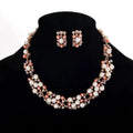Wedding Jewellery Set Choker Necklace Bear Earring Color Pearl Bridal Jewelry Sets