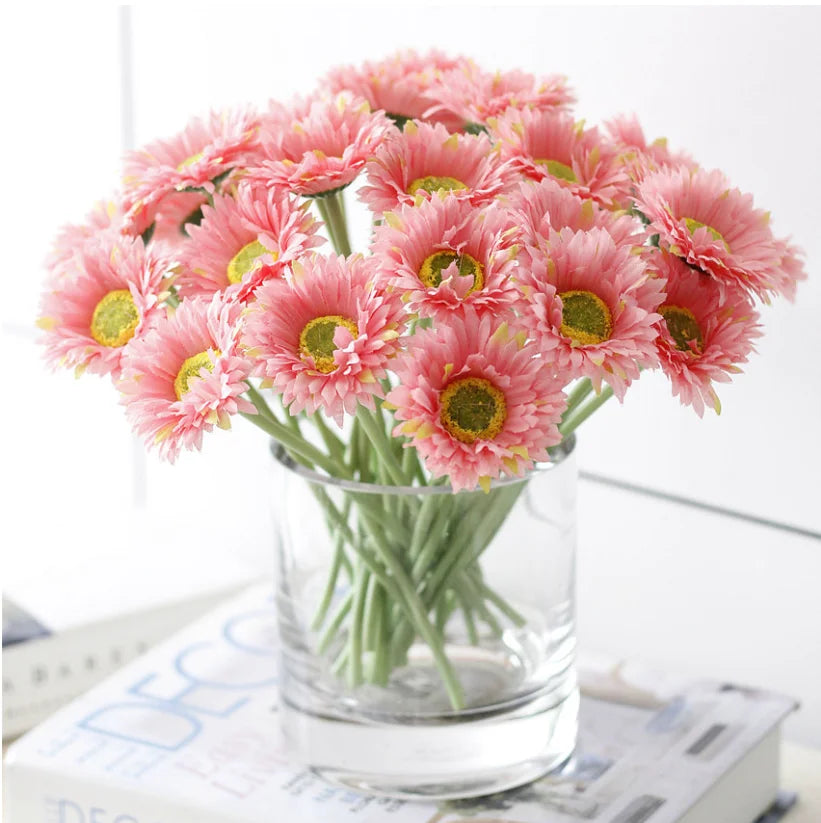 OX637 Wholesale Artifical Real Touch Gerber Daisy Single Stem Silk Daisy Flower Artificial Home Wedding Decor Daisy Flowers