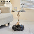 WISEMAX FURNITURE Wholesale Price Hammered Metal Coffee Table Black Marble Sofa Side Table for Home Living Room