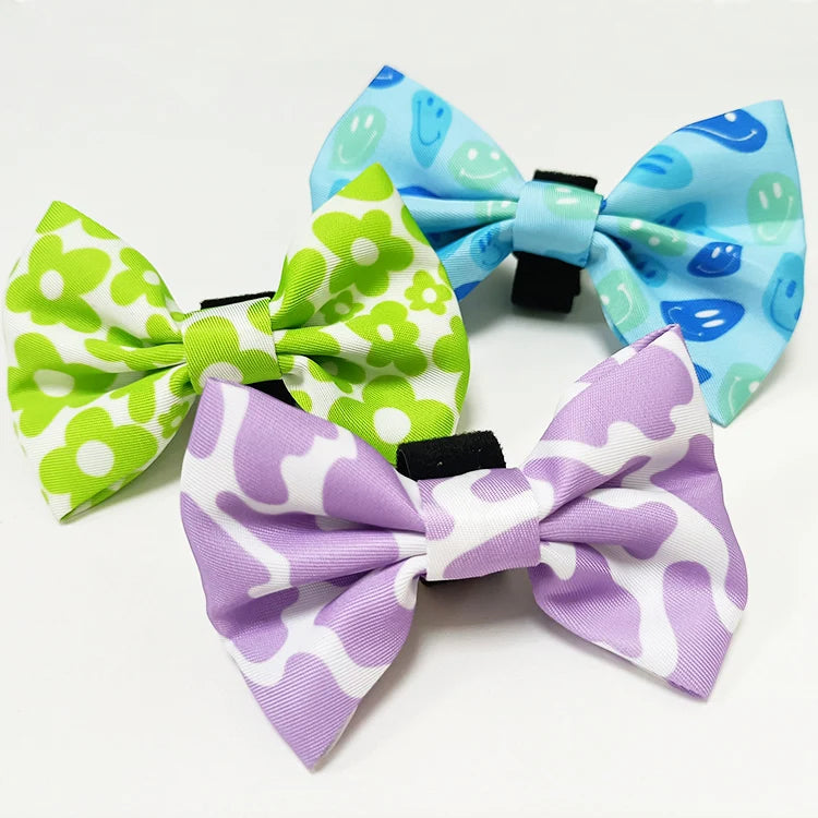 Factory Custom Grooming Pet Accessories Puppy Bowties Adjustable Christmas Design Dog Necklace Collar Bow Tie