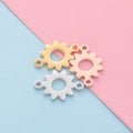BASQUESUN Stainless Steel Cutting Precision Polishing Flower DIY Double Hole Personalized Customizable Pendant Accessories