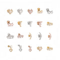 Fashion Simple Popular Love Heart Small Earrings Micro-Inset Zircon Fancy Unique Piercing Bone Nails Earrings Studs for Women