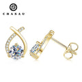 Wholesale 14K Gold Filled Moissanite Earrings Classic Round Cut Cross Stud 5mm 0.50CT Earrings for Women Fishtail