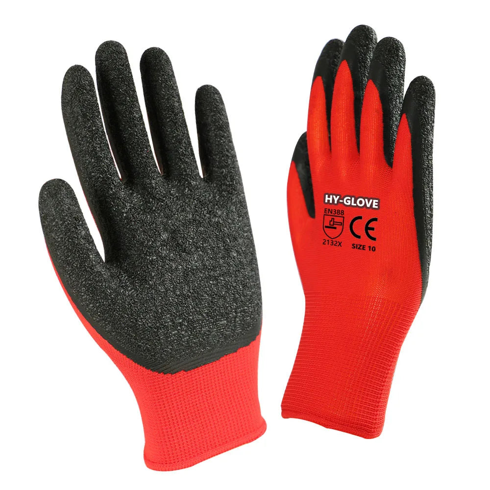 Textured Grip Fishing Gloves Work Latex Anti-slip Industrial Heavy Duty Cleaning Latex Working Gloves Guantes De Construction
