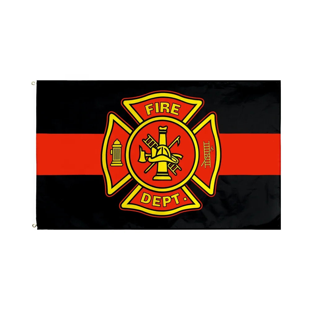 Custom 3X5FT Outdoor Indoor Hanging Printed Polyester First Responder Fire Dept FLAG