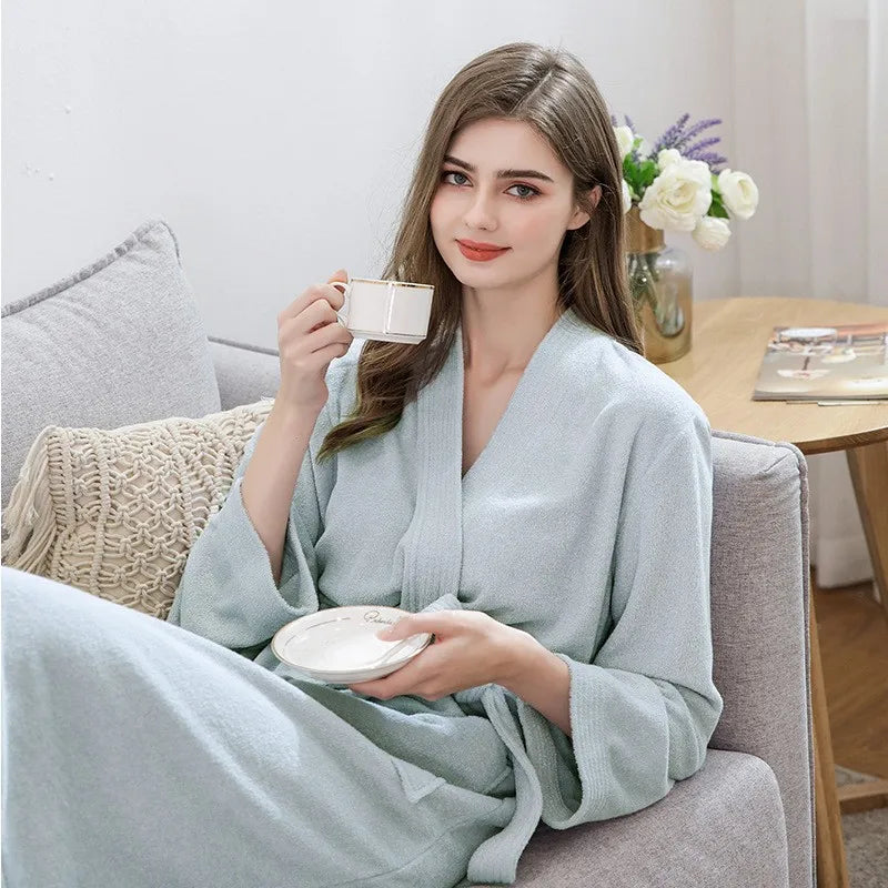 Wholesale Hotel Robes Couples Spa Luxury Gown Sleepwear Men Kimono Long Robe Women Bathrobe
