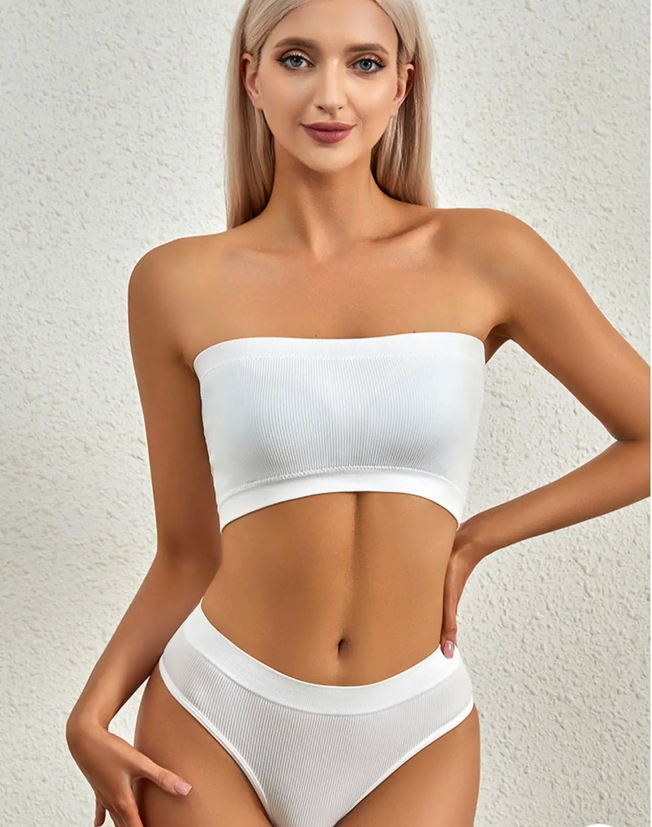 UXYK-Backless One Size Women's Panties Set Custom Padded Strapless Bandeau Bras Bralettes Stretchy Tube Sport Bras for Women
