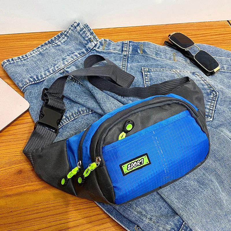 Wholesale Promotion Custom Polyester Sports Running Fanny Pack Waterproof Waist Bag with Zipper Closure Sling Crossbody Sling