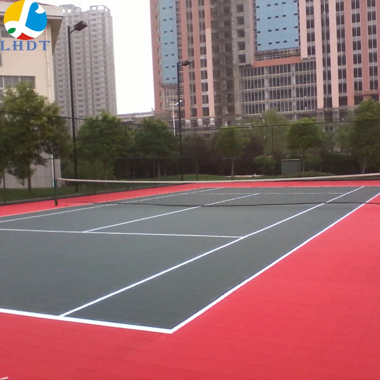 LHDT Custom Portable Tennis Court Flooring Tiles Outdoor Interlocking PP Mats