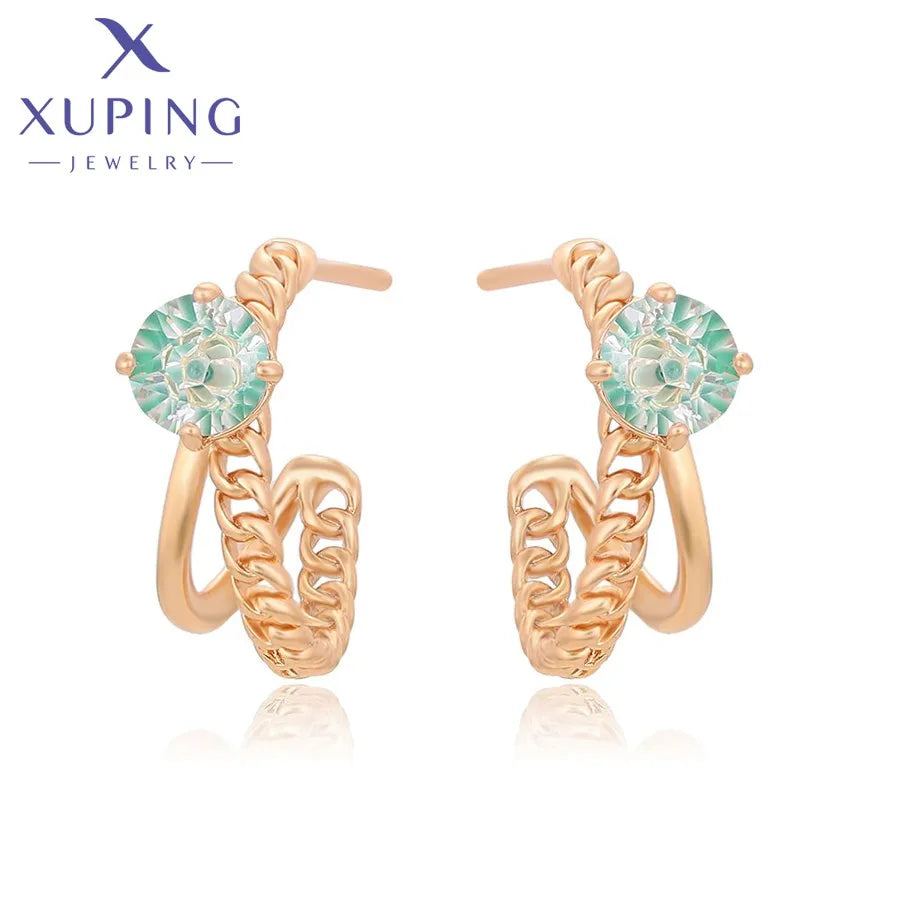 A00920168 XuPing Jewelry Exquisite Elegant Diamond-studded 18K Gold Color Holiday Gift for Women