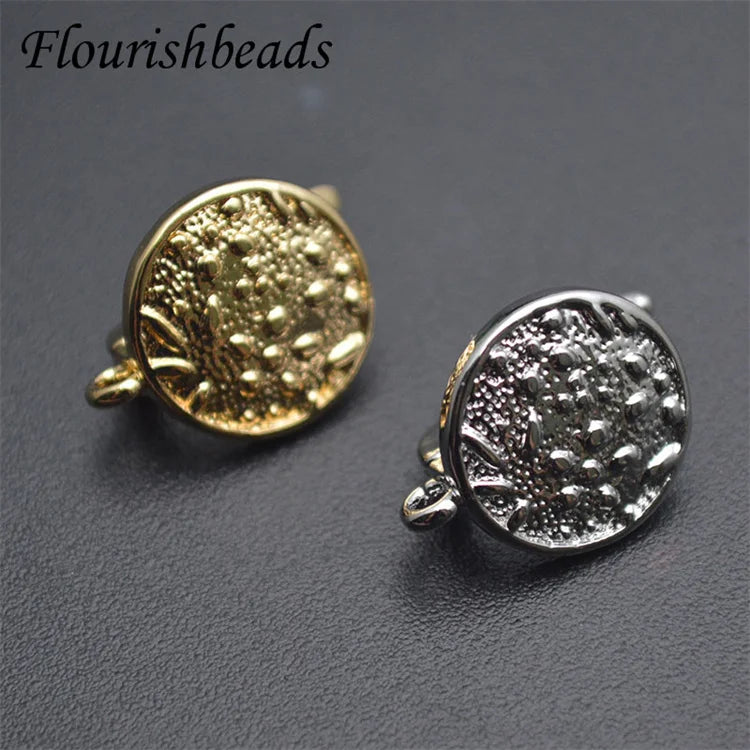 Wholesale Anti Fading Gold Silver Plated Metal Round Shape Earring Hooks Findings for Jewelry Making