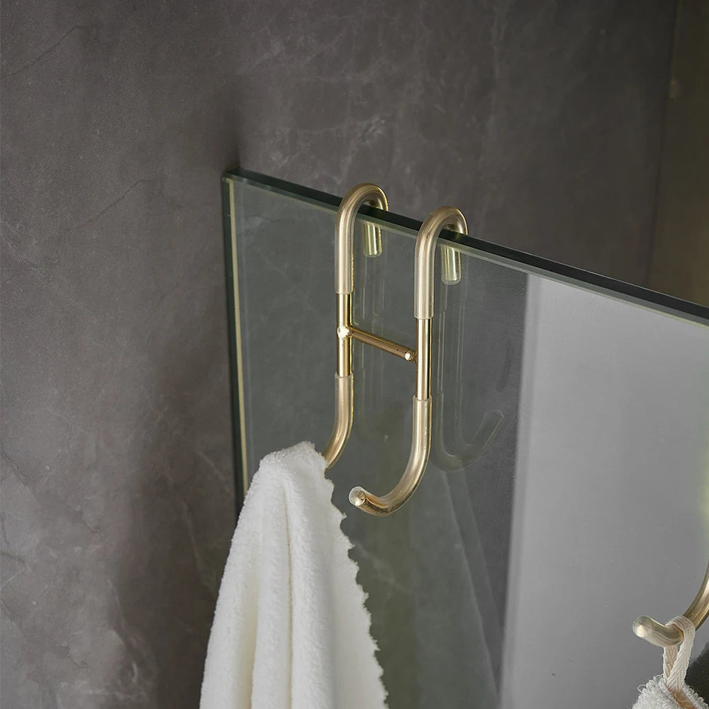 Stainless Steel Coat Hanger Over Door Towel Hook for Glass Shower Room Door