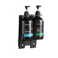Modern Double Bathroom Kitchen Cylinder Plastic Hand Soap Dispenser Durable Liquid Stainless Steel Wall Mount Set