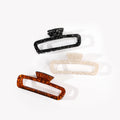 Marbled Leopard square Hollow Hair Clip Claw Girls Large Fashion Shark Hair Clamp Clip Female Matte Acetate Hair Claw Clips