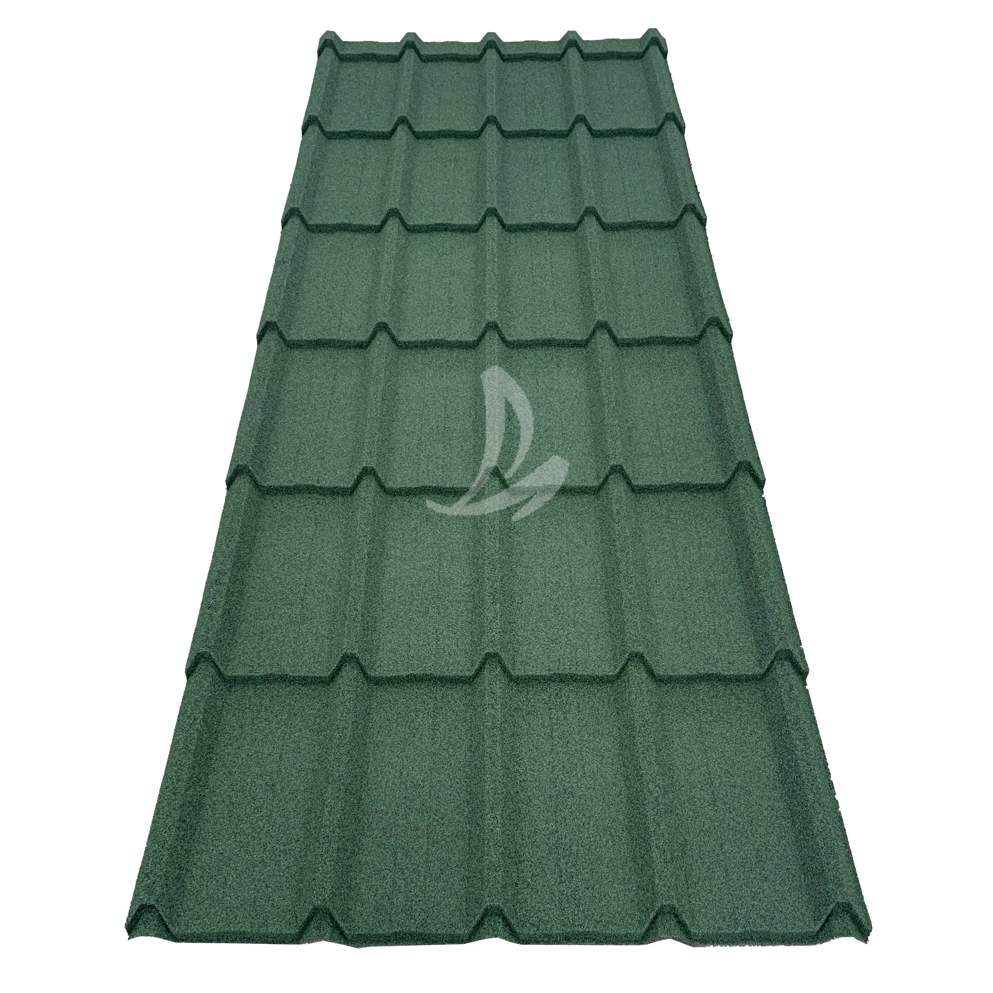 India New Building Materials Corrugated Long Tile Waterproof Stone Coated Roofing Metal Tile for House