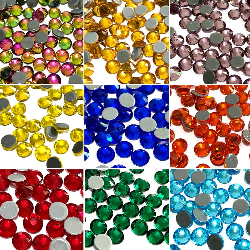 High Quality 1440 Pieces/bag SS3-SS30 Non Hot-fix Glass Rhinestones Crystals for Garment Accessory ab Rhinestones