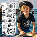 Funny Cartoon Pirate White Fashionable Custom Screen Printed Tattoo Stickers Kids Waterproof Sweat-Proof Temporary Disposable