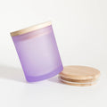 Thick Wall Empty 8 oz 10oz Candle Containers Wide Mouth Glass Colorful Frosted Candle Jars with Wooden Cork Lids