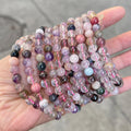 Natural Healing Quartz Stone Beaded Bracelet 6mm Colored Stretch Jewelry for Men and Women Trendy Style Gift
