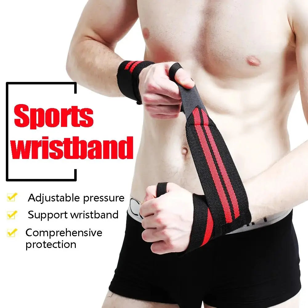 Custom Adjustable Sports Elastic Stretchy Wristbands Weight Lifting Wrist Support Wrap Band Weightlifting Gym Strap Wrist Wrap