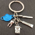 Promotion  Custom Dentist Nurse Doctor Dental Health Bag Charm Keychain  Teeth Tooth Pendant Metal Key Rings