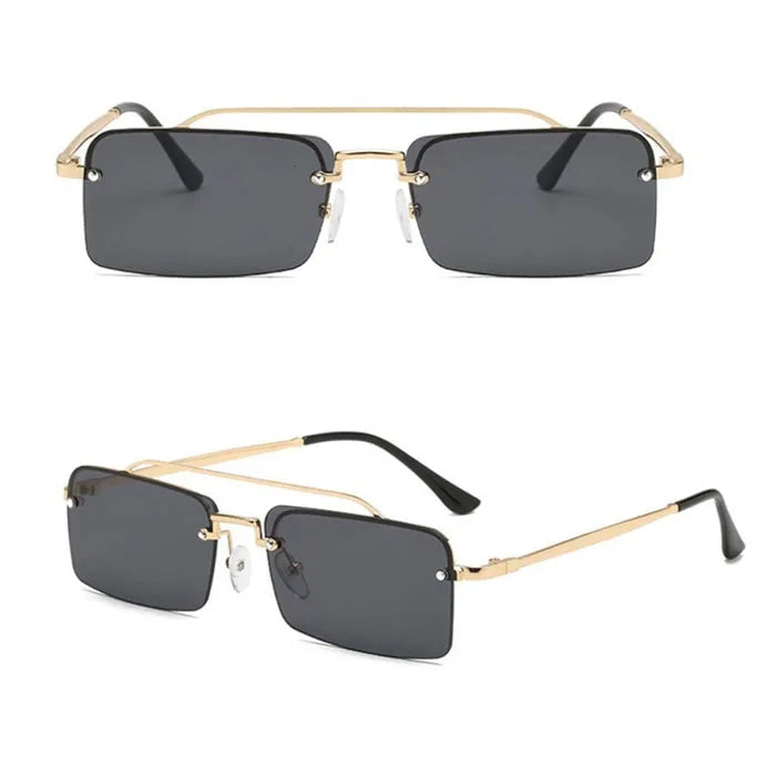 Fashion Rimless Glasses Sunglasses Europe America INS square Retro Sunglasses for Women Men