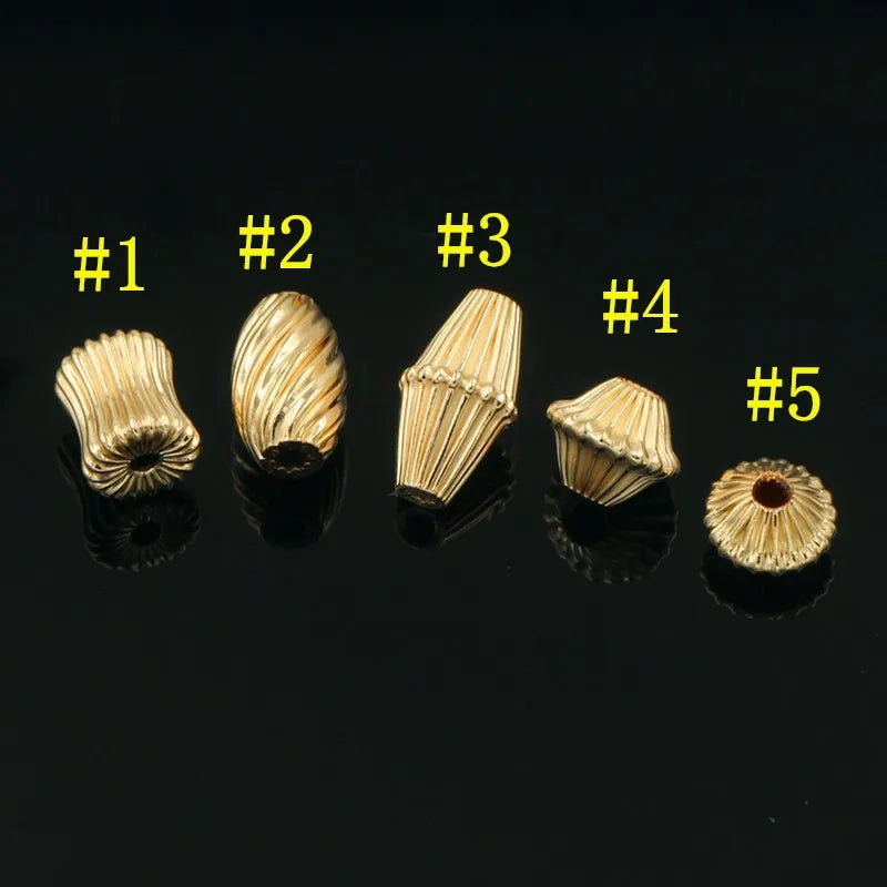 No Fade No Rust Premium Real 14K Gold Filled GF Spacer Beads for Jewelry Making Bracelet Accessories