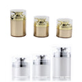 Custom Logo High-End White Gold Thicken 30g 50g 100g Acrylic Airless Bottle High Transparent PMMA Cosmetic Jar for Eye Shampoo