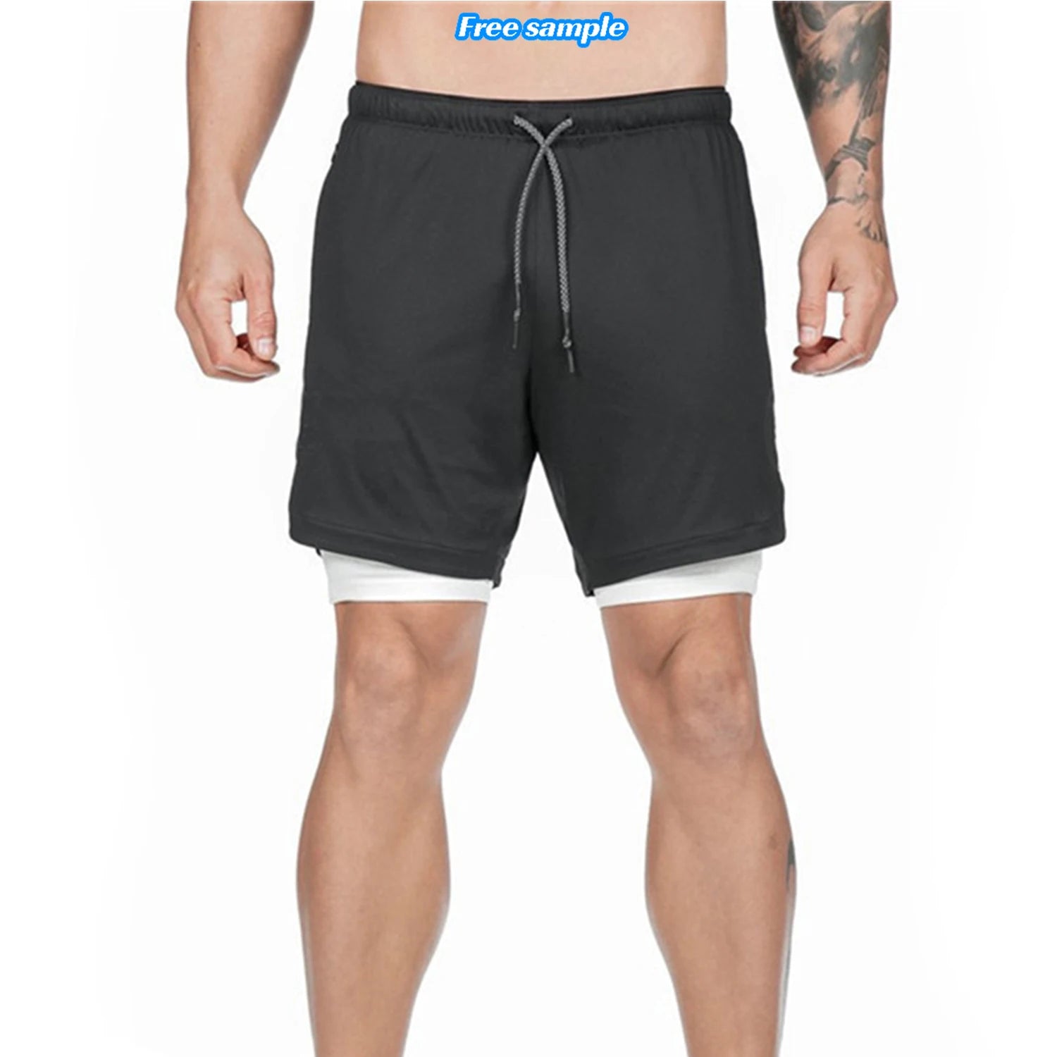 Men's Sporty Gray Compression Jogger Sweat Shorts Custom Wholesale Gym Training Pants in Various Colors