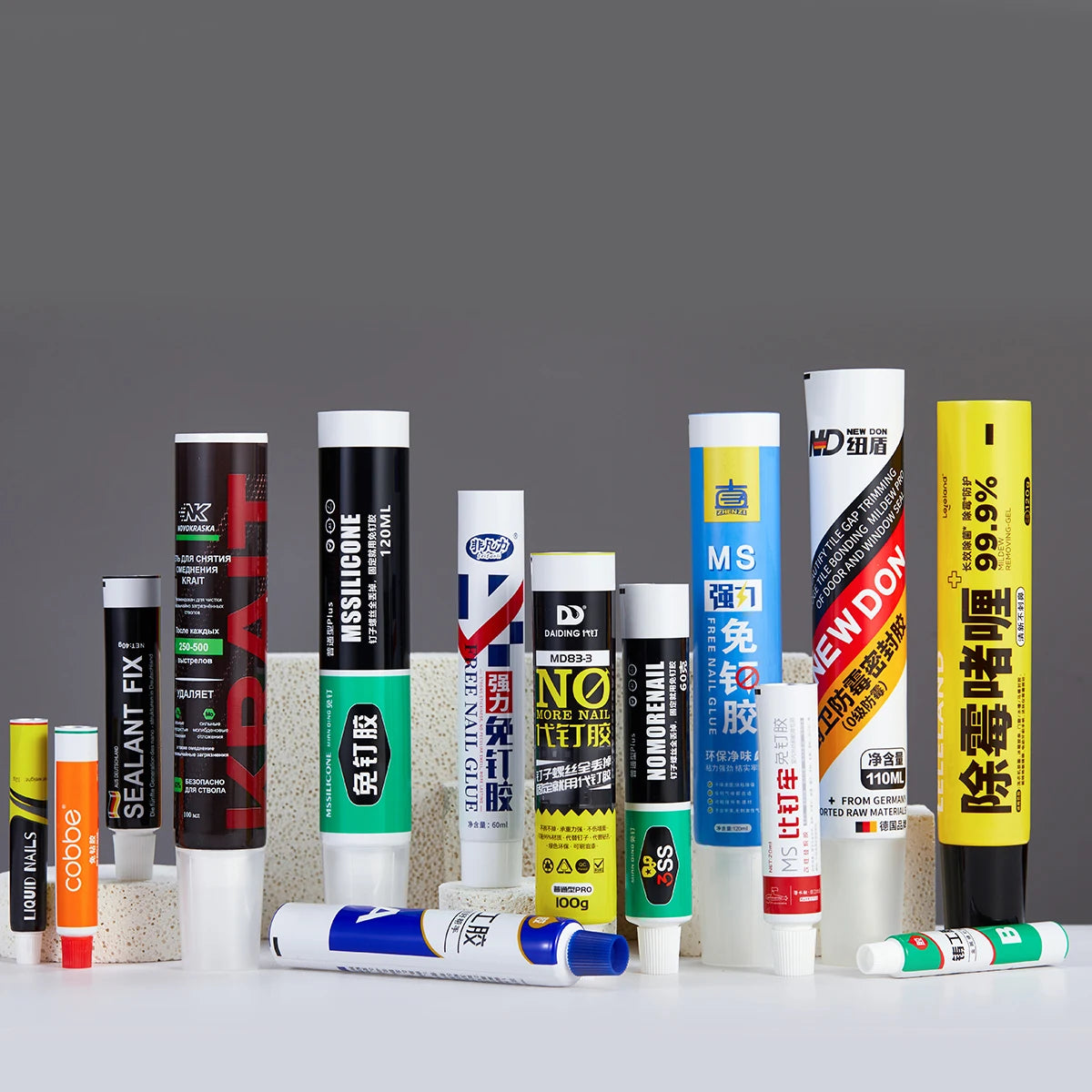 Customized Plastic Industrial Adhesive Packaging Tube Wholesale Printing Empty Squeeze Soft Packaging Plastic Tubes
