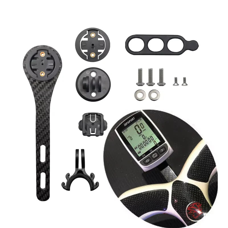 RIDERACE Bicycle Computer Holder MTB Durable Carbon Fiber Road GPS Stopwatch Speedometer Rack Stand for GARMIN BRYTON Series