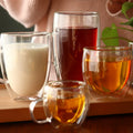 Wholesale Borosilicate Glass clear Heat Resistant  Double Wall Coffee Glass Mug with Handle