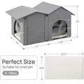 Heated Outdoor Cat House Extra Wide Winter Shelter Outside Kitty House for Ferals
