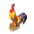 Resin  Yard Art Colorful Outdoor Rooster Hen Animal Statue with Welcome Sign Figure for Garden Decoration