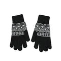 Daily Life Knit Winter Gloves Acrylic Gloves Touch Screen Warm Thermal Gloves Jacquard for Winter Black